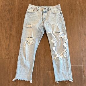 Distressed Light Blue Women’s Jeans